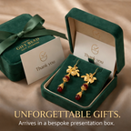Gold Botanical Drop Earrings