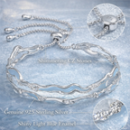 Silver Wave Adjustable Bracelet