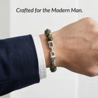 Sterling Silver & Faceted Unakite Bracelet